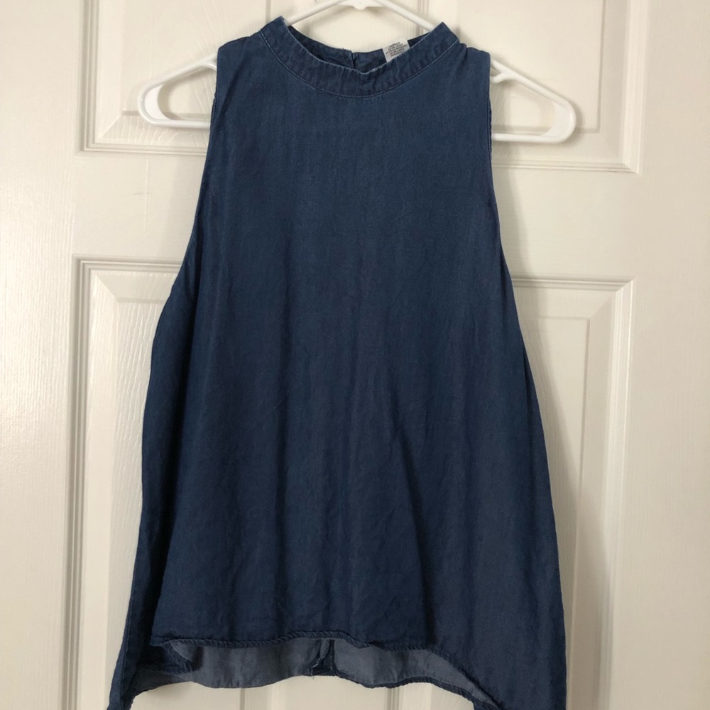 *SOLD* 
High Neck Denim Tank